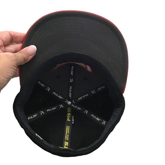 FOOTBALL PARACLETE HIGH SCHOOL SPIRITS MEN FLEXFIT S/M RED/BLACK HAT Pittsburgh - Picture 6 of 6